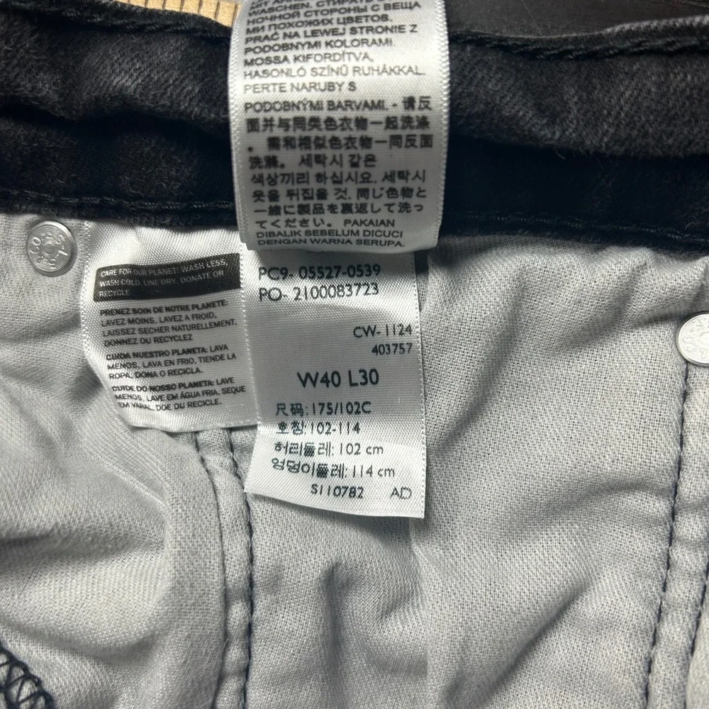 Levis 527 Slim Bootcut Jeans mens W40 L30 Faded Black Denim‎ 05527-0539